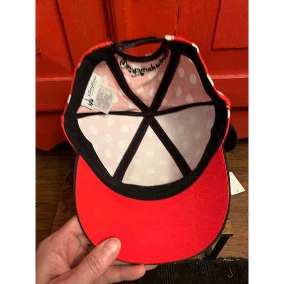 Disney Parks Youth Sz Minnie Mouse Ears Snapback Hat Baseball Cap Polka Dot EUC - Picture 4 of 5